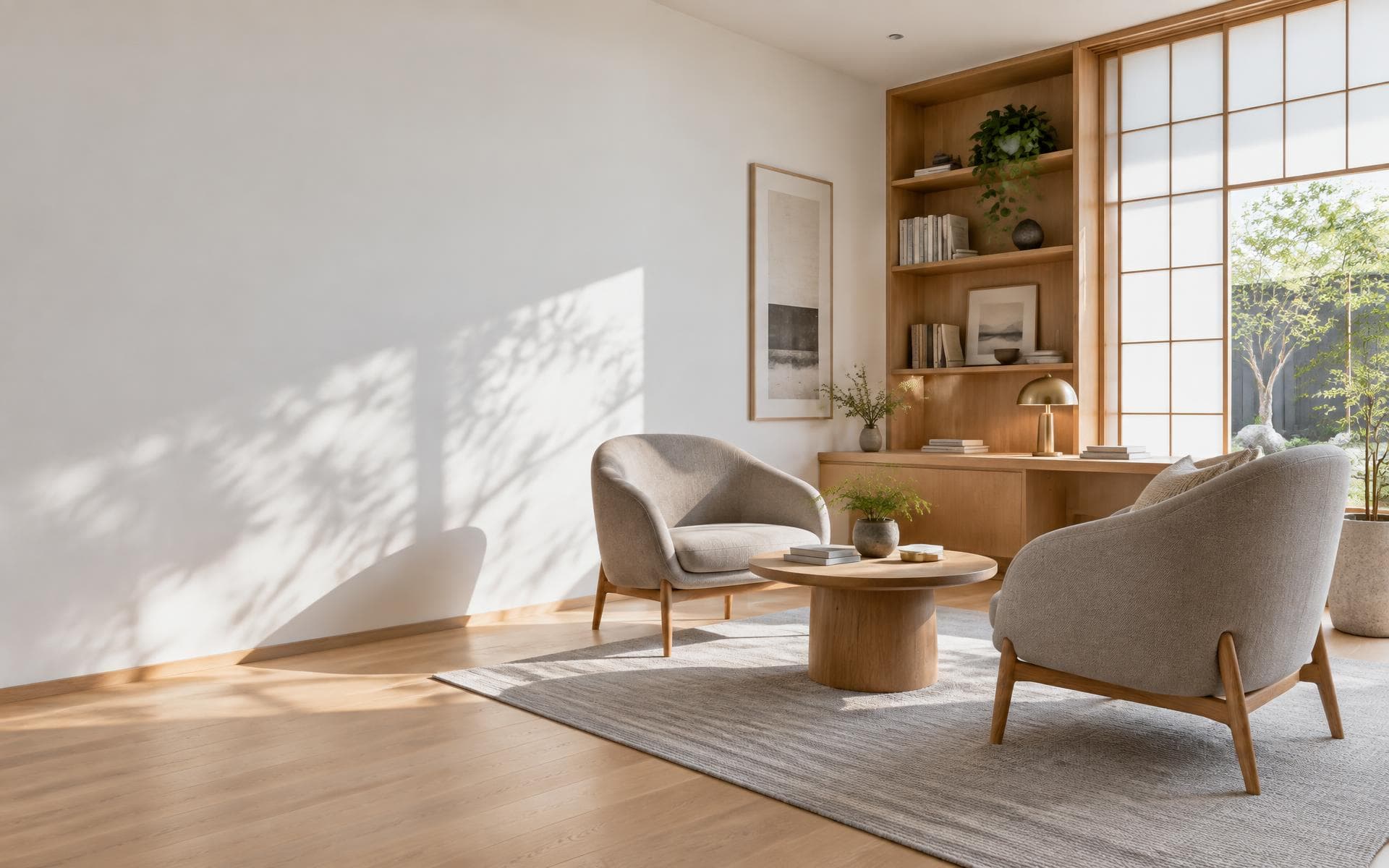 A warm, light-filled therapy consultation room